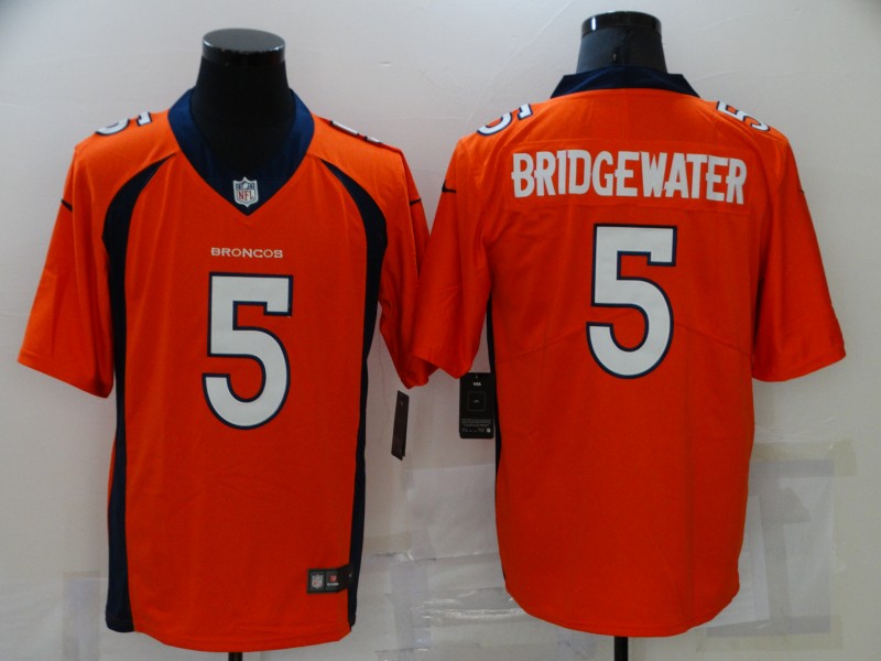 Men Denver Broncos 5 Bridgewater Orange Nike Vapor Untouchable Limited 2021 NFL Jersey